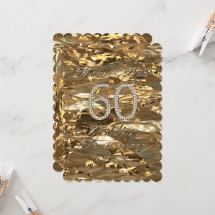 Diamond Wedding Anniversary Parents Gold Elegant Karte