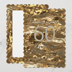 Diamond Wedding Anniversary Party Gold Elegante Einladung