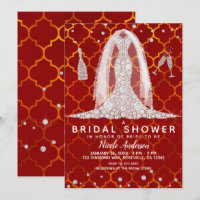 Diamond Wedding Dress Red Indian Brautparty