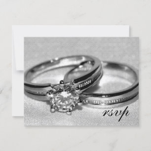 Diamond Wedding Ring Set RSVP Card