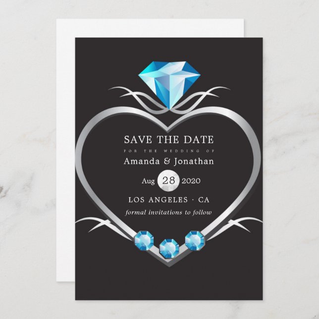 Diamond Wedding Save The Date (Vorne/Hinten)