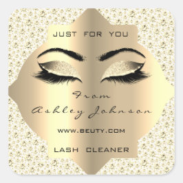 Diamond White Glitzer Gold Lash Cleaner Makeup Quadratischer Aufkleber