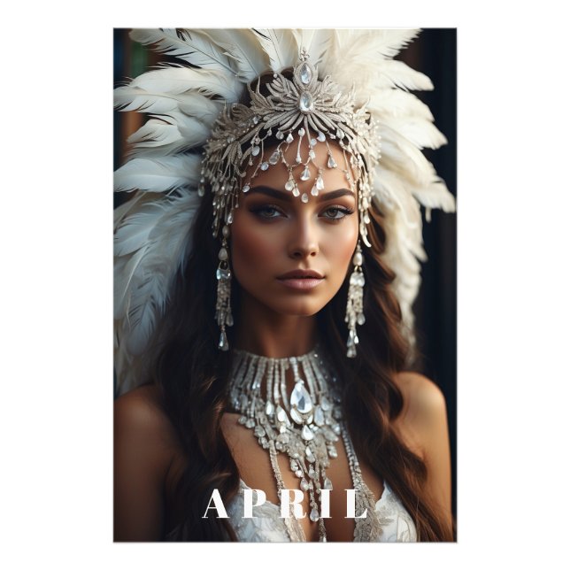 *~ DIAMOND Women AP53 Boho APRIL BIRTHDAY Fotodruck (Vorne)
