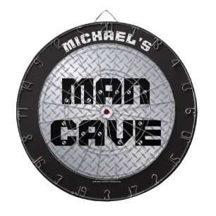 Diamondplate Industrial Man Cave Dartboard Dartscheibe