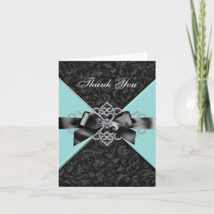 Diamonds Aquamarin Blue Black Damask Danke an die