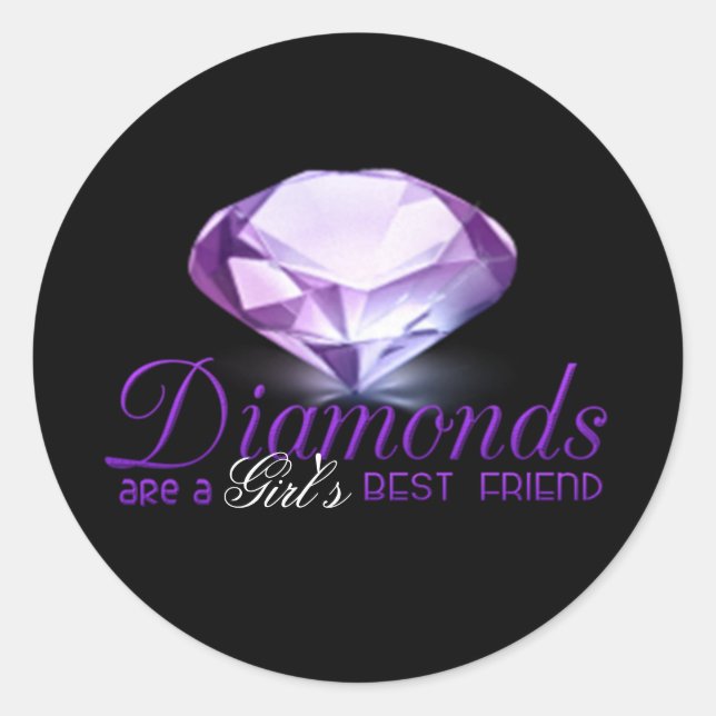 Diamonds beste Freundin Runder Aufkleber (Vorderseite)