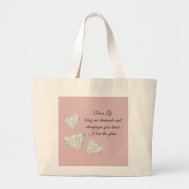 Diamonds & Champagne Quote – Dear Life Edition Jumbo Stoffbeutel