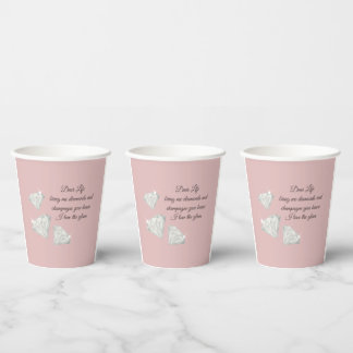 Diamonds & Champagne Zitat – Dear Life Edition Pappbecher