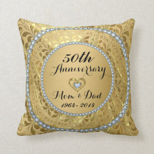 Diamonds & Gold 50. Hochzeitstag Kissen