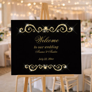 Diamonds Gold and Glitzer Wedding Poster
