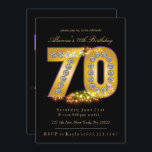 Diamonds & Gold, Einladungen zum 70. Geburtstag<br><div class="desc">Diamanten & Gold,  70. Geburtstag Einladungen. Diese glamourösen Einladungen zum 70. Geburtstag sind mit einem glänzenden Gold "70" in Diamanten in hübscher lila Farbe umrissen. Dies ist eine schöne Einladung Wahl für glamouröse 70. Geburtstag! Zusätzliche Party-Lieferungen und Dekorationen sind bei Metro-Event.com und Metro-Events auf Zazzle erhältlich.</div>