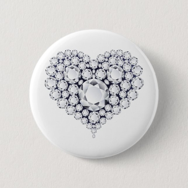 Diamonds Heart Gems Button (Vorderseite)
