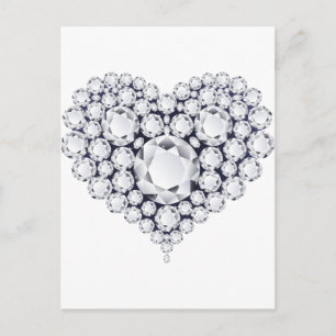 Diamonds Heart Gems Postkarte