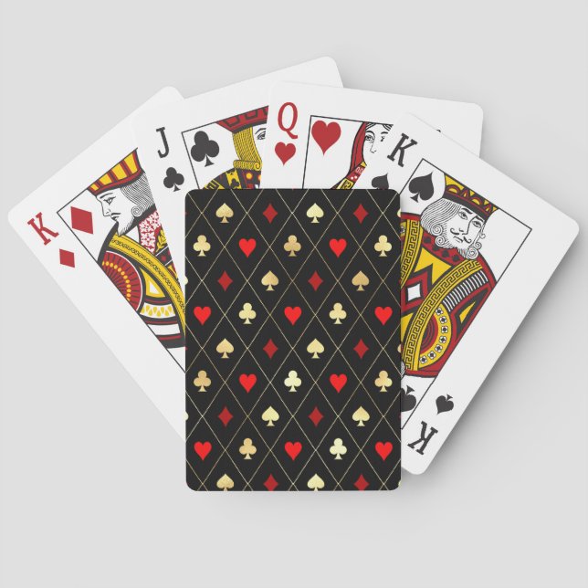 Diamonds Hearts Spades Clubs Muster Spielkarten (Rückseite)