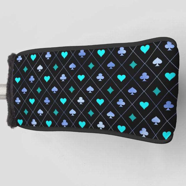 Diamonds Hearts Spades Clubs Playing Cards Muster Golf Headcover (Vorderseite)