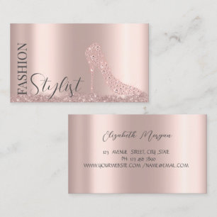 Diamonds High Heels Rose Gold Business Card Visitenkarte