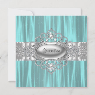 Diamonds Pearls Aquamarin Blue Quinceanera Einladu Einladung