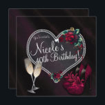 Diamonds Pearls Dark Heart High Heels Geburtstag Einladung<br><div class="desc">Anpassen für Ihre Anforderungen</div>