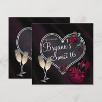 Diamonds Pearls Dark Heart High Heels Sweet 16