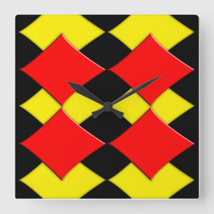 Diamonds Quadratische Wanduhr