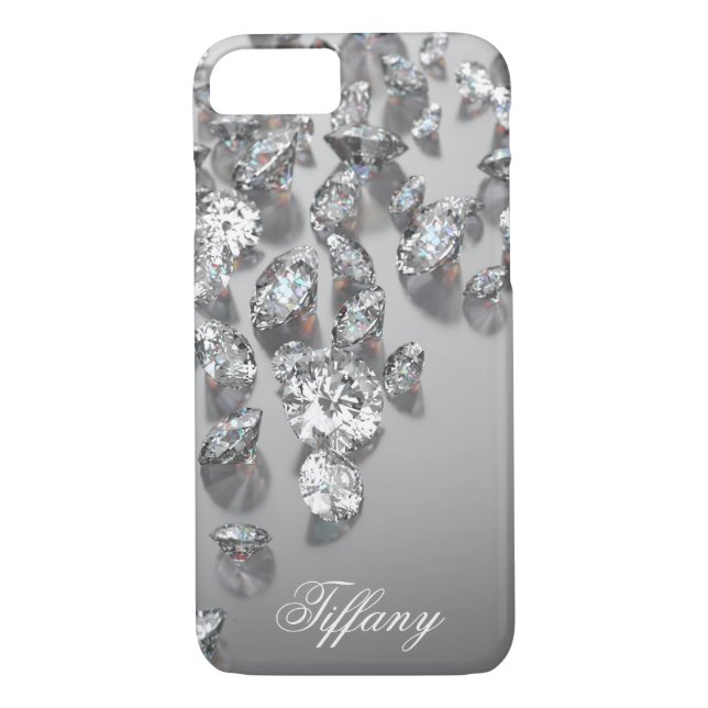 Diamonds Shiny Sparkling Bling Mit Monogramm Case-Mate iPhone Hülle (Rückseite)