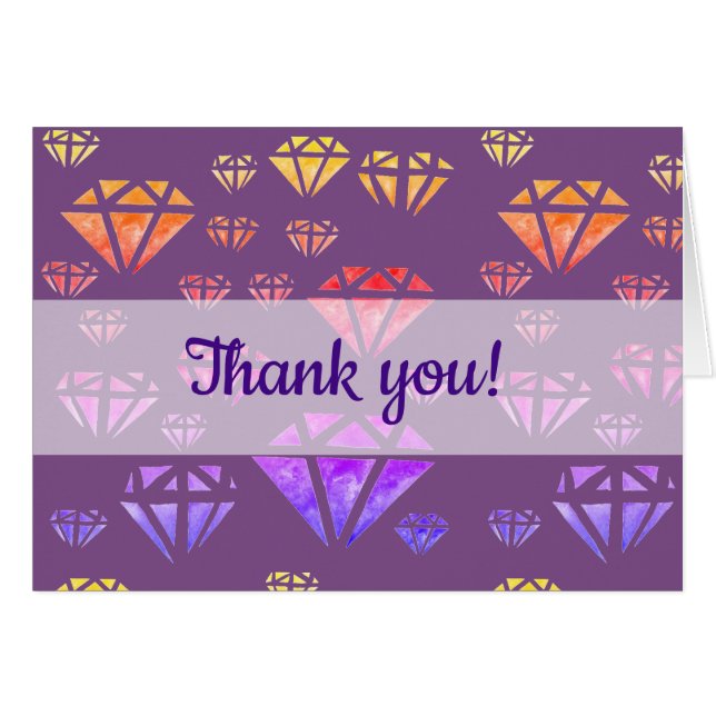 Diamonds Watercolor-Karte (Vorderseite (Horizontal))