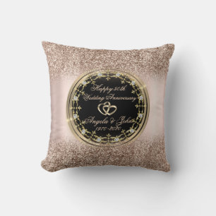 DiamondsHearts Roségold Glitter 50. Jubiläum Kissen