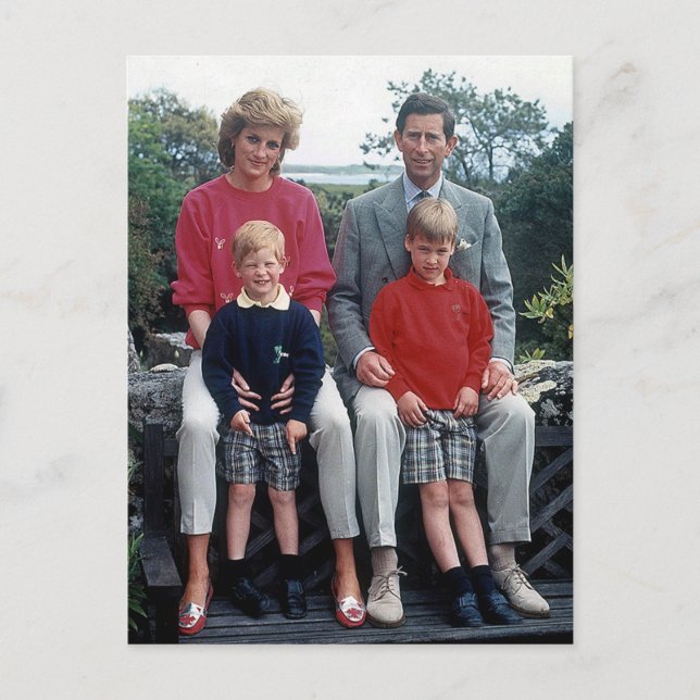 Diana Charles William Harry 1989 Postkarte (Vorderseite)