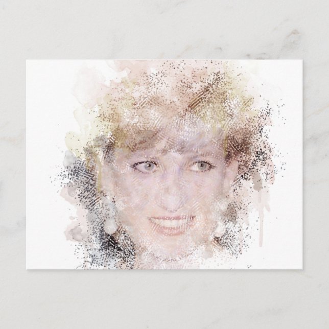 Diana Das Wasserfarbenportrait der Prinzessin Postkarte (Vorderseite)