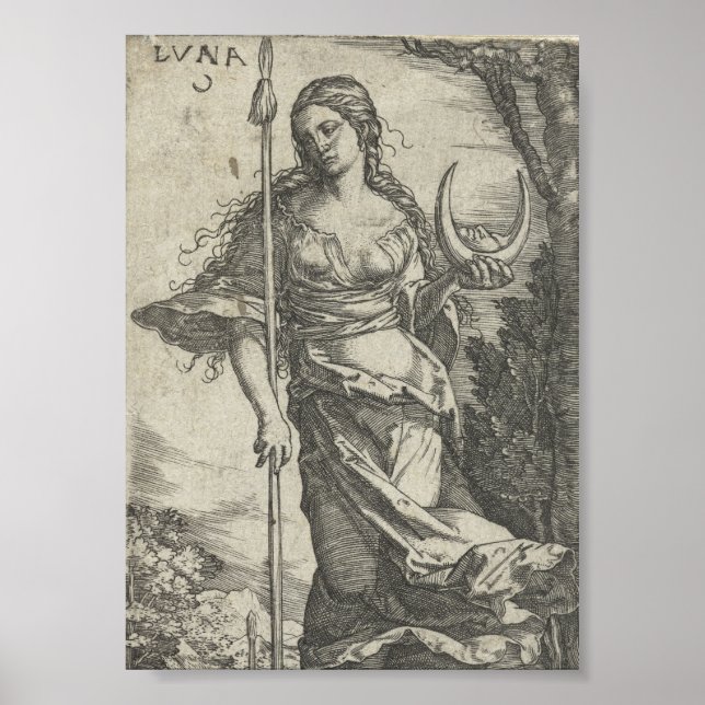 Diana Luna Vintag Illustration Poster (Vorne)