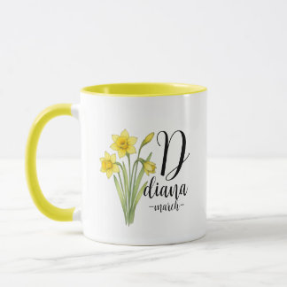 Diana – März-Geburtsblume Narzisse, Hübsche Blumen Tasse