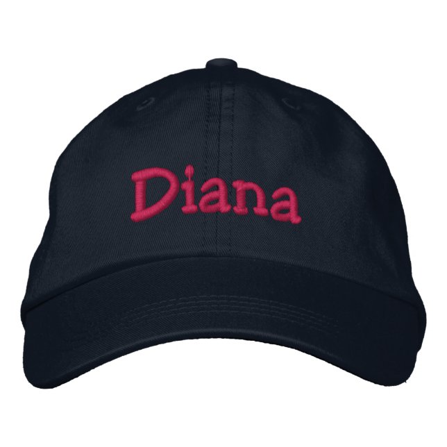 Diana Name bestickte Baseballkappe (Vorderseite)