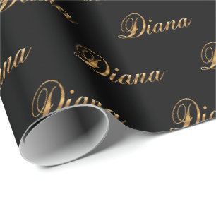 Diana papier cadeau lettrage doré
