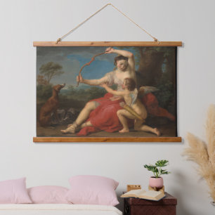 Diana und Cupid Tapestry Wandteppich Mit Holzrahmen