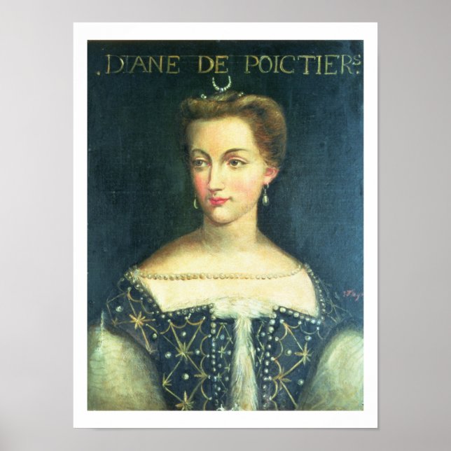 Diane de Poitiers (Öl auf Leinwand) Poster (Vorne)