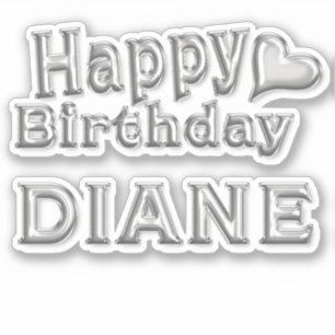 Diane Happy Birthday silver Aufkleber Sticker