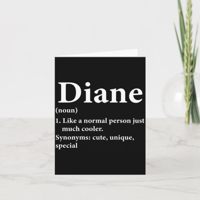 Diane Name Definition lustig D  Karte (Vorderseite)