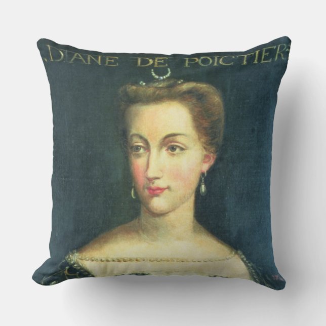 Dianede Poitiers (Öl auf Leinwand) Kissen (Vorderseite)