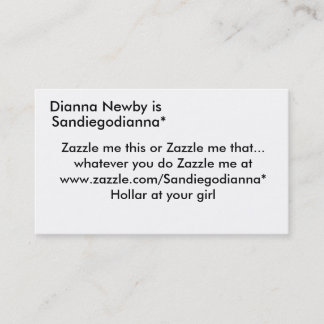 Dianna Newby ist, Sandiegodianna*, Zazzle ich thi… Visitenkarte