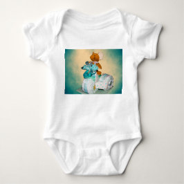 Diaper cake A diaper cake Tricycle with blue ribbo Baby Strampler