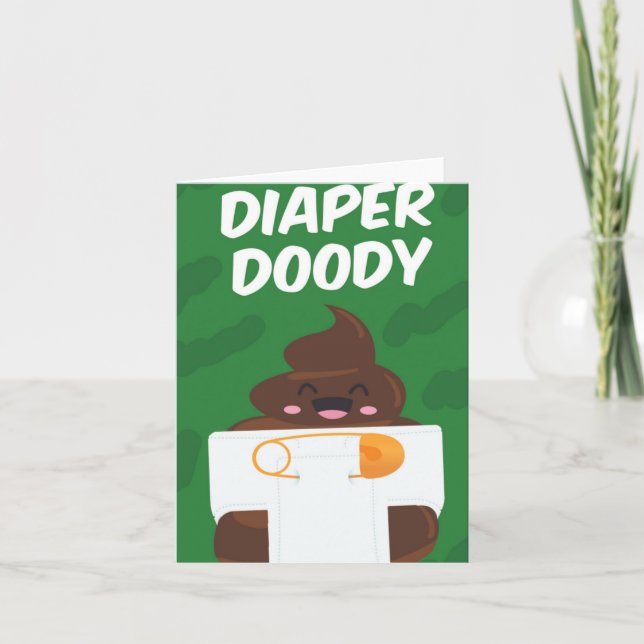 Diaper Doody Puns Kinderdusche Grußkarte Karte (Vorderseite)