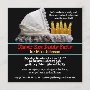 Diaper Keg-Party Einladungen - New Dad Baby Party