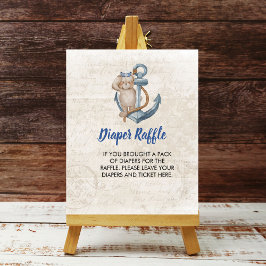 Diaper Raffle Ahoy sein a Boy Nautical Theme Poster