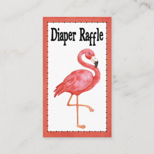Diaper Raffle Baby Duschgel Spiel Pink Flamingo Begleitkarte