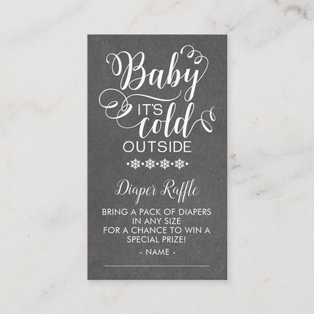 Diaper Raffle Baby Es ist kalt draußen Begleitkarte (Vorderseite)