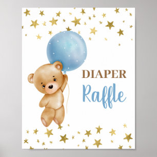 Diaper Raffle Bear Zeichen Poster