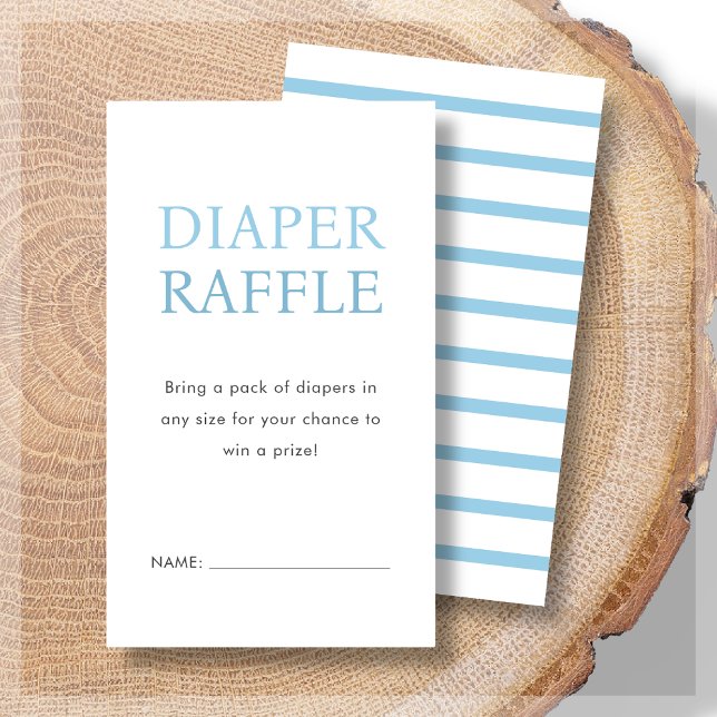 Diaper Raffle | Blue Baby Dusche Begleitkarte (Von Creator hochgeladen)