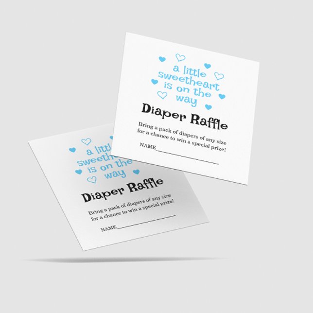Diaper Raffle Blue Boy Baby Duschecke Square Karte (Von Creator hochgeladen)