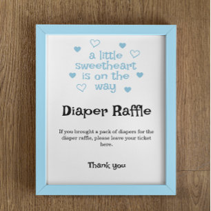 Diaper Raffle Blue Boy Babydusche Schild