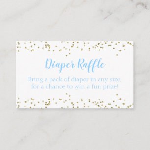 Diaper Raffle Blue & Gold Confetti Boy Baby Dusche Begleitkarte